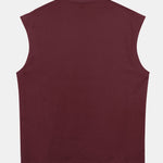 Relax Fit Solid Cotton Drop Shoulder Sleeveless T-Shirt