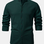 Long Sleeve Muscle Fit Ribbed Stand Collar Shirt & Straight Leg Ribbed Pants