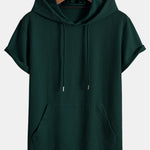Kangaroo Pocket Ribbed Hooded T-Shirt