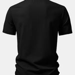 Ribbed Mock Neck T-Shirt & Drawstring Ribbed Shorts