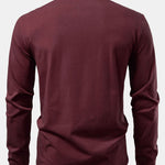 Solid Long Sleeve Cotton Polo Shirt