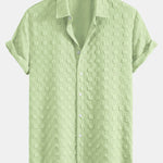 Checkerboard Textured Button Up Shirt
