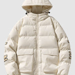 Men's textured cargo pocket Puffer Padded Jacket
