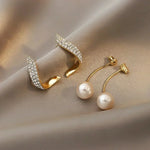 Crystal Plume Pearl Earrings