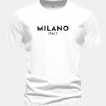 Regular Fit Milano Italy Print Cotton T-Shirt