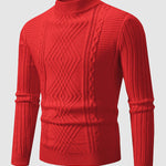 Men's Geometric Twist Slim Stand Collar Sweater