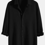 Long Sleeve Muscle Fit Ribbed Button Up Shirt & Straight Leg Ribbed Pants