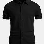 Muscle Fit Ribbed Button Up Shirt