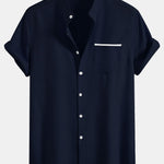 Contrast Pocket Stand Collar Shirt