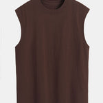 3 Pieces Relax Fit Cotton Drop Shoulder Sleeveless T-Shirts