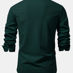 Long Sleeve Muscle Fit Ribbed Stand Collar Shirt & Straight Leg Ribbed Pants