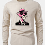 Pink Panther Gentleman Print Cotton Arc Hem T-Shirt