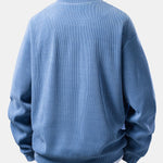 Relax Fit 2 In 1 Notched Collar Waffle Sweatshirt