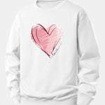 Doodle Heart Print Relax Fit Sweatshirt