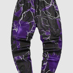 Men's Lightning Graphic Print Elastic Waist Casual Pants