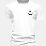 Regular Fit Smiley Face Print Cotton T-Shirt