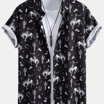 Cowboy Cactus Print Button Up Shirt