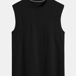 Cotton Panel Sleeveless T-Shirt