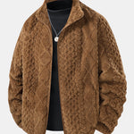 Geometric Jacquard Teddy Jacket