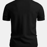 Muscle Fit Ribbed Button Up Shirt