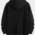 Relax Fit Twist Jacquard Zip Up Hoodie