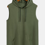 Athletic Mesh Kangaroo Pocket Hooded Tank