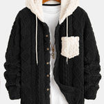 Geometric Jacquard Teddy Hooded Shirt