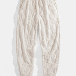 Relax Fit Checkerboard Kangaroo Pocket Teddy Hoodie & Jogger Pants
