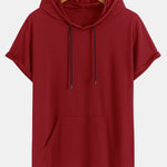Athletic Mesh Kangaroo Pocket Hooded T-Shirt