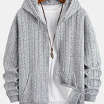Relax Fit Twist Jacquard Zip Up Hoodie