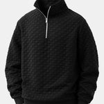 Checkerboard Jacquard Quarter Zip Sweatshirt