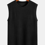 Waffle Knit Wide Strap Sleeveless T-Shirt