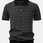 Stripe Knitted Polo Shirt