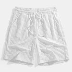 Relax Fit Checkerboard Jacquard Casual T-Shirt & Shorts Set