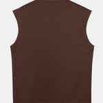 Relax Fit Solid Cotton Drop Shoulder Sleeveless T-Shirt
