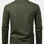 Long Sleeve Wave Jacquard Polo Shirt