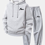 Letter Print Drawstring Hoodie & Letter Print Jogger Pants