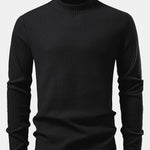 Long Sleeve Waffle Mock Neck T-Shirt