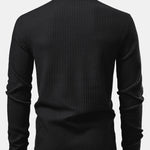 Long Sleeve Waffle Mock Neck T-Shirt