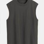 3 Pieces Relax Fit Cotton Drop Shoulder Sleeveless T-Shirts