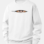 Zipper Cat Print Relax Fit Sweatshirt
