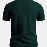 Muscle Fit Ribbed Button Up Shirt