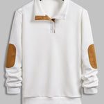 Men's textured casual half-button lapel sweatshirt