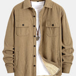 Teddy Lined Corduroy Button Up Overshirt