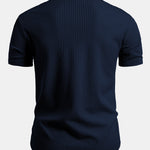 Muscle Fit Ribbed Button Up Shirt