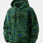 Relax Fit Tribal Geometry Teddy Hoodie & Shorts