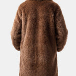 Faux Fur Notch Lapel Overcoat