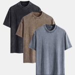 3 Pieces Washed Distressed Drop Shoulder T-Shirt