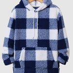 Men's Classic Plaid Fleece Hooded Pocket Sweatshirt