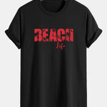 Regular Fit Beach Life Print Cotton T-Shirt & Drawstring Swim Shorts